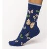 Organic Cotton Butterfly Socks -Woolovers 225079 ta144 darkblue w 5