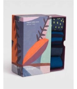 Axton Organic Cotton Pattern 4 Pack Sock Box