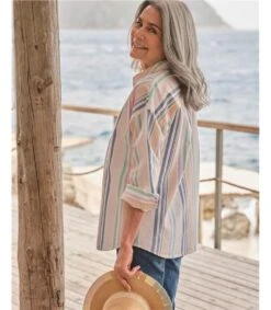 Chemise à Manches Longues Rayée Pastel 7 Chemise à Manches Longues Rayée Pastel -Woolovers 225147 w368l pastelstripe w 11