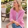 Cardigan En Coton à Col Rond -Woolovers 225186 t489l lightpink w 51
