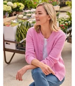 Cardigan En Coton à Col Rond