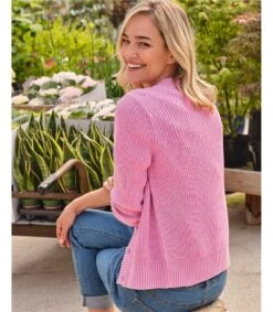 Cardigan En Coton à Col Rond 7 Cardigan En Coton à Col Rond -Woolovers 225186 t489l lightpink w 53