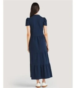 Merope Organic Cotton Broderie Dress -Woolovers 225529 tj14 navy w 7