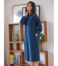 Ioana Organic Cotton Jersey Indigo Loopback Dress