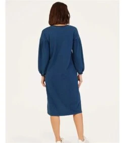Ioana Organic Cotton Jersey Indigo Loopback Dress -Woolovers 225536 tj15 indigoblue w 7