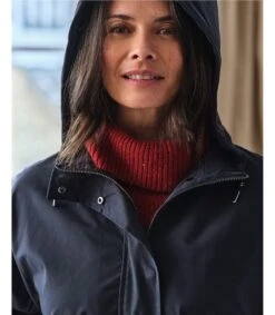 Kamila Organic Cotton Showerproof Jacket -Woolovers 225592 tw6 navy w 7