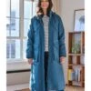 Makenna Organic Cotton Waterproof Parka Jacket -Woolovers 225613 tw9 lakeblue w 5
