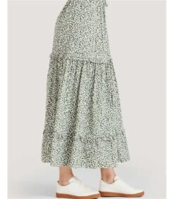 Mapel Lenzing™ EcoVero™ Tiered Maxi Skirt -Woolovers 225620 tw10 forestgreen w 7
