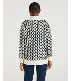 Eliana Lambswool Patterned Jumper -Woolovers 225631 tk11 pampascream w 9