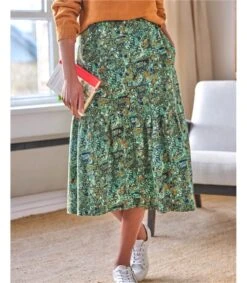 Erin Organic Cotton Jersey Tiered Midi Skirt