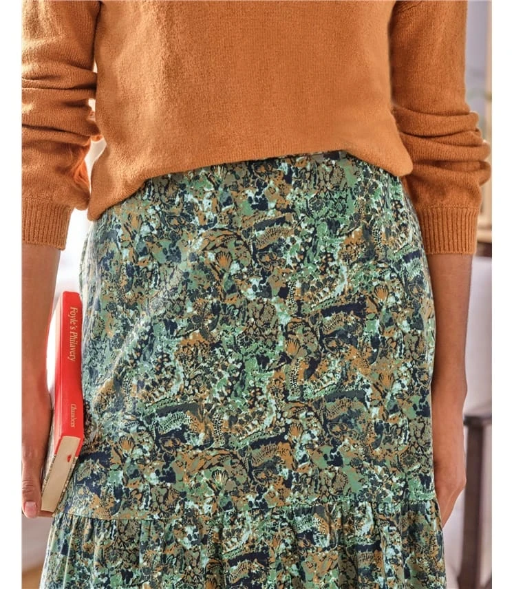 Erin Organic Cotton Jersey Tiered Midi Skirt 4 Erin Organic Cotton Jersey Tiered Midi Skirt – Image 2