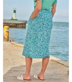 Jupe Boutonnée - Femme - Jersey -Woolovers 227582 j460l watercolourfloral w 7