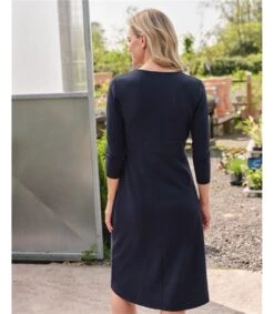 Robe Ajustée Et évasée Avec Empiècement à La Taille 7 Robe Ajustée Et évasée Avec Empiècement à La Taille -Woolovers 227611 j591l oxfordnavy w 15