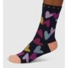 Womens Tyas Heart Organic Cotton Socks -Woolovers 228058 ta183 navy w 6