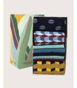 Organic Cotton Fun Geometric Box Of 4 Socks
