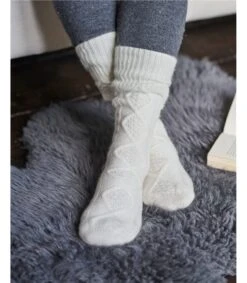Chaussettes Torsadées - Femme - Laine D'agneau
