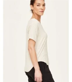 Tee-shirt à Manches Courtes Soft SeaCell -Woolovers 316896 tj33 vanillacream w 7