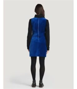 Alleegra Organic Cotton Velvet Pinafore Dress -Woolovers 317020 tw41 darksapphireblue w 7