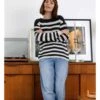 Gianna Organic Cotton Striped Jumper -Woolovers 317089 tk25 navy w 5