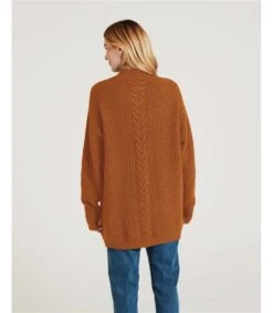 Cliantha Organic Cotton Fluffy Batwing Jumper -Woolovers 339272 ta563 brown w 7