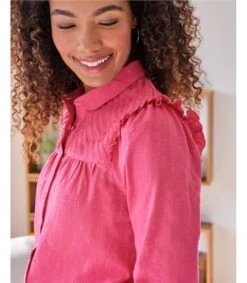 Beca - Chemise à Pinces En Coton Bio équitable -Woolovers 343315 tw31 pink w 6