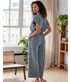 Marlee Lenzing Ecovero - Combinaison Portefeuille Imprimée -Woolovers 343387 tj53 navy w 7