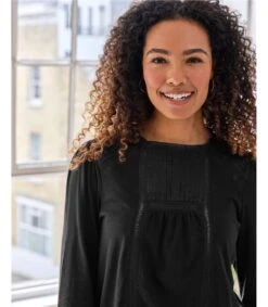 Top Lissi En Dentelle Coton Bio -Woolovers 343499 ta61 black w 6