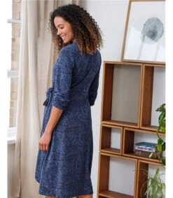 Adoette Lenzing Ecovero - Robe Portefeuille Imprimée 7 Adoette Lenzing Ecovero - Robe Portefeuille Imprimée -Woolovers 343507 tj62 darksapphireblue w 7