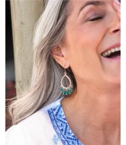 Boucle D'oreille En Pierre Martelée - Femme