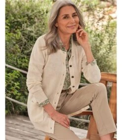 Cardigan à Col Rond - Femme - Laine D'agneau