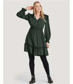 Florna Tencel Shirred Dress