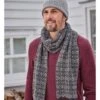 Écharpe Motif Jacquard En Coton Pour Hommes -Woolovers 3c6f2 113612 p846m greys m 7 v3
