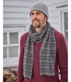 Écharpe Motif Jacquard En Coton Pour Hommes