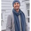 Écharpe Côtelée Luxueuse - Homme - Pur Cachemire -Woolovers 3ddd2 97450 p154 frenchblue m 27