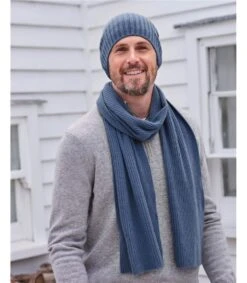 Écharpe Côtelée Luxueuse - Homme - Pur Cachemire