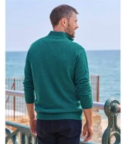 Pull à Encolure Zippée - Homme -Laine D’agneau Certifiée 100% RWS -Woolovers 3ea67 74669 n7m brightteal m 25