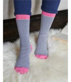 Chaussettes à Rayures - Femme - Bambou Mélangé