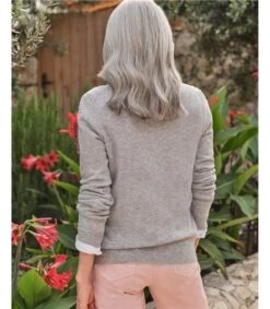 Pull à Col V - Femme - Cachemire & Mérinos 7 Pull à Col V - Femme - Cachemire & Mérinos -Woolovers 46847 a3l marble w 34