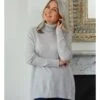 Pull à Col Roulé Coupe Carrée - Femme - Pur Cachemire -Woolovers 49124 q38l glassgrey w 52