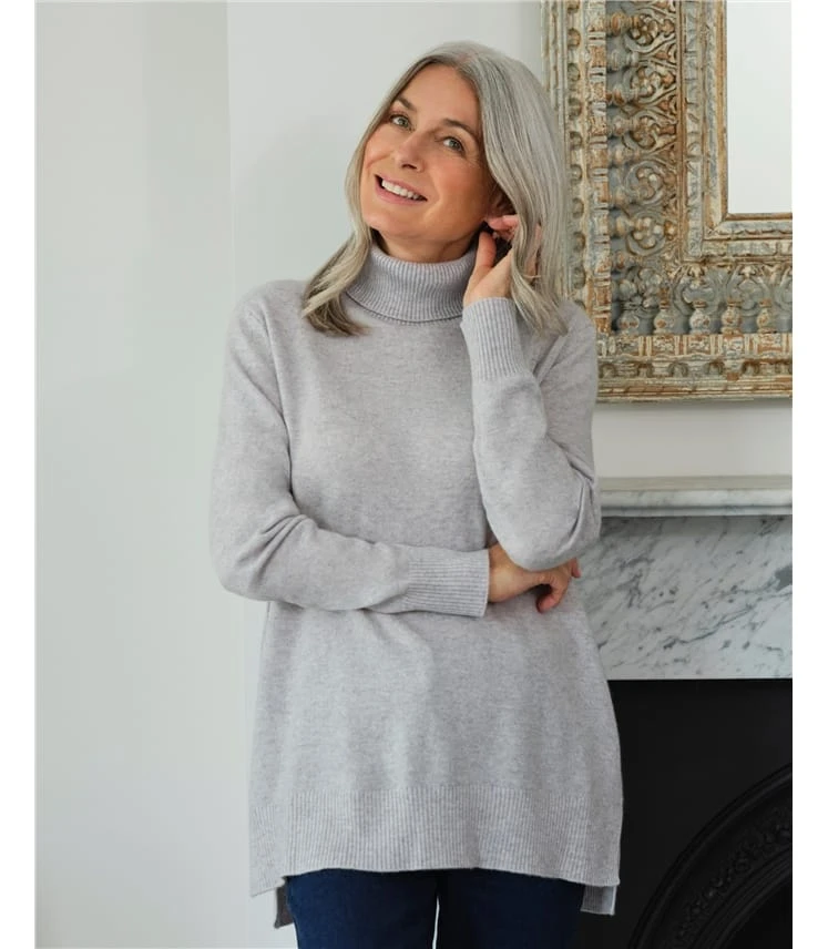 Pull à Col Roulé Coupe Carrée - Femme - Pur Cachemire 3 Pull à Col Roulé Coupe Carrée - Femme - Pur Cachemire