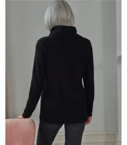Pull à Col Boule - Femme - Pur Cachemire -Woolovers 49249 q43l black w 53