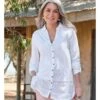Chemise Tunique à Panneau Brodé - Femme -Woolovers 529be 219167 j537l white w 5