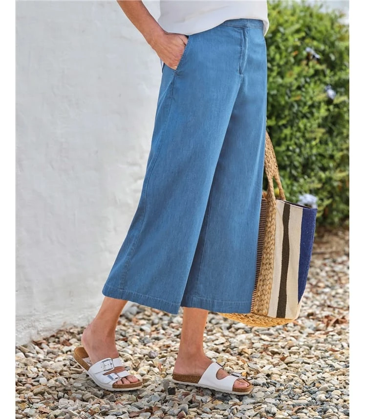 Jupe-culotte En Chambray - Femme 3 Jupe-culotte En Chambray - Femme