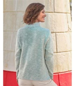 Skye Gilet Semi-fermé En Jacquard 7 Skye Gilet Semi-fermé En Jacquard -Woolovers 5d64d 221127 w234l bluewhitecheck w 13