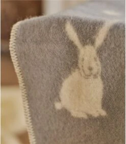 Couverture Pour Bébé Motif Lapin - Maison - Laine Mélangée -Woolovers 62651 p420 softgrey w 10