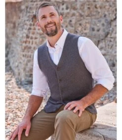 Gilet Classique - Homme - Cachemire & Coton Bio