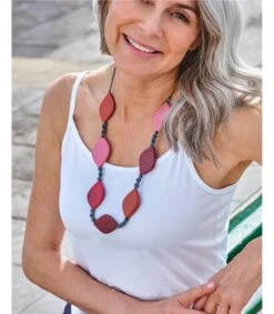 Collier De Feuilles De Bois - Femme