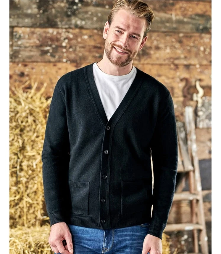 Mens Lambswool V Neck Cardi 3 Mens Lambswool V Neck Cardi