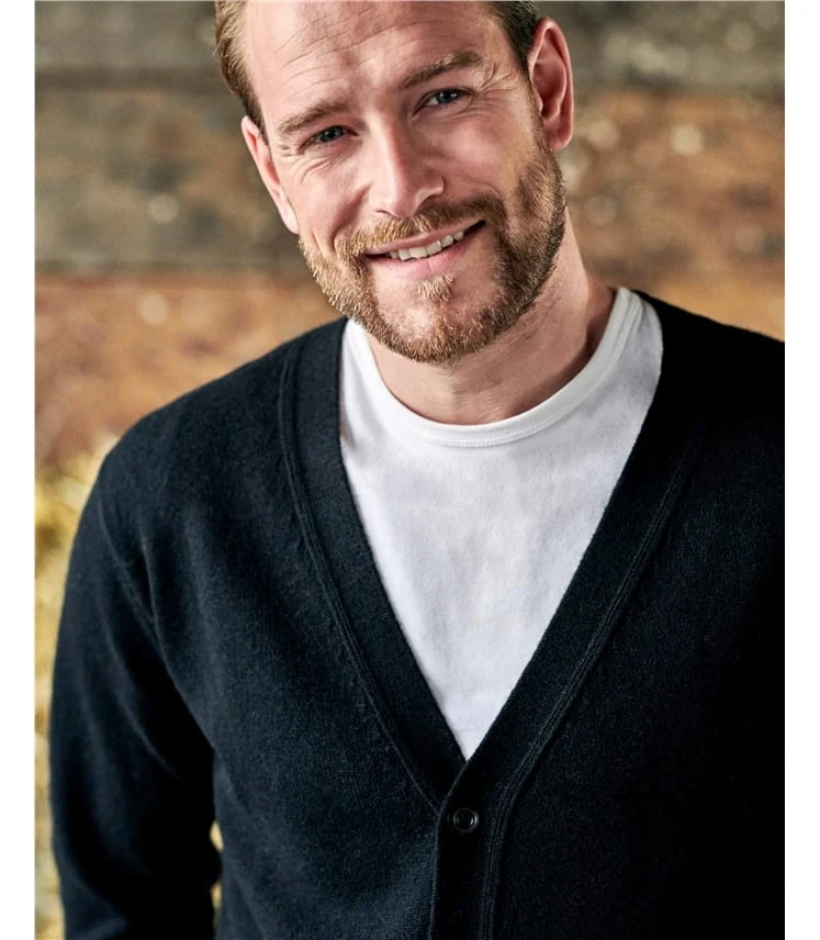 Mens Lambswool V Neck Cardi 4 Mens Lambswool V Neck Cardi – Image 2