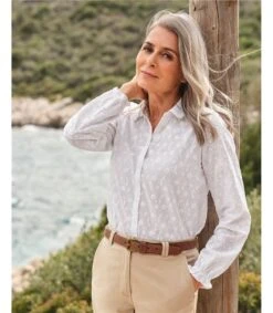 Chemise à Col Pétale Brodée